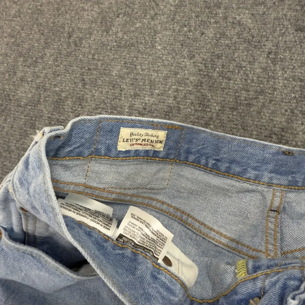 Levis Premium 501 Denim Shorts Light Wash Blue Size 34 Summer Americana